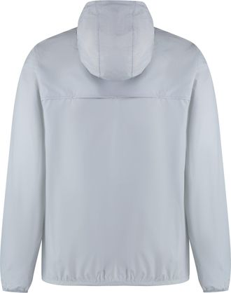 K-Way Mens Le Vrai 3.0 Claude Hooded Nylon Jacket Gray Polyamide Raincoats Coat