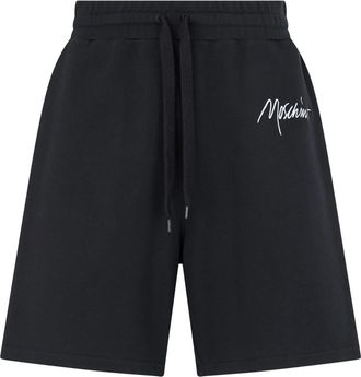 Moschino Sportieve Bermuda met trekkoord - Heren - Korte Broeken - Zwart - M - Katoen - Korte Broeken