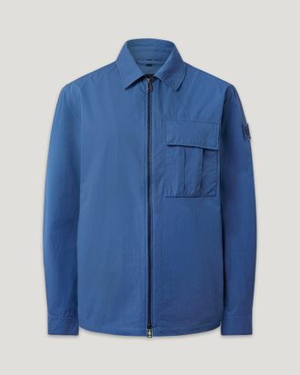 Belstaff Cargo Overshirt Mens Compact Technical Cotton Marine Blue Size 2XL