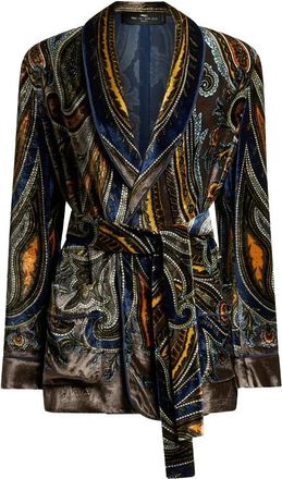 Etro Paisley Fluweel Jasje - Dames - Blazers - Bruin - XS - Jassen