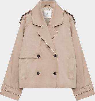 Anine Bing Rickie Cropped Trench Coat