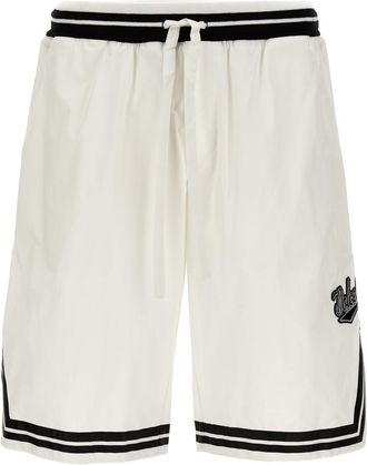 Dolce & Gabbana White Embroidered Logo Bermuda Shorts