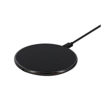 Muvit Cargador Sobremesa Inal&aacute;mbrico Qi 5w/7,5w/10w/15w Negro Espejo Y Plata
