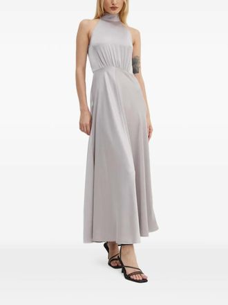 Sams&oslash;e & Sams&oslash;e Rheo bow halterneck dress - Grijs