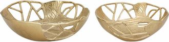 Sagebrook Home Set Of 2 Marilyn Gold Bowls