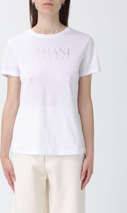A|X Armani Exchange T-shirt in cotone con logo di strass