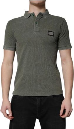 Dolce & Gabbana Polo T-shirt - Heren - Polos - Groen - XS - Katoen - Tops