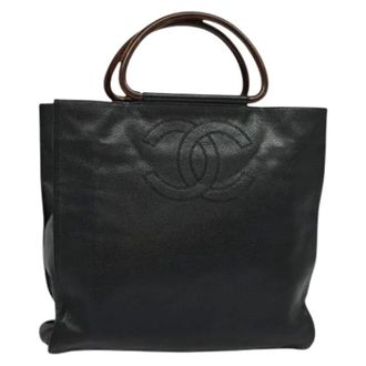 Chanel Pre-owned Tote Bags, female, Black, Size: ONE SIZE Pre-owned Leather Tote Bag