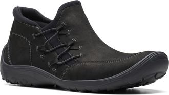 Clarks Fiana Bay Bootie in Black Nubuck at Nordstrom Rack, Size 7.5