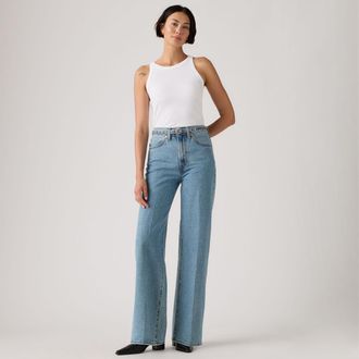 Levi's Ribcage Wide Leg Belted Jeans - Womens - 23X30 - Blue