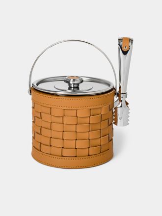 Riviere Barcelona Water-Resistant Leather Ice Bucket with Tongs
