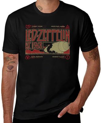 Generic Led Music Zeppelin Retro Zeppelin and Smoke T-Shirt - Vintage Rock Band Graphic Tee for Men and Women Black-Style L