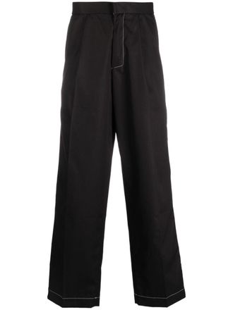 BONSAI pleated straight-leg trousers - Black