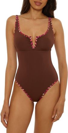 BECCA by Rebecca Virtue On the Edge One-Piece Swimsuit in Mocha at Nordstrom, Size Medium