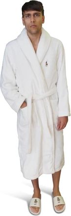 Ralph Lauren Katoenen badjas van badstof - Heren - Badjassen - Wit - 2XL - Katoen - Nachtkleding