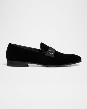 Ferragamo Men & apos;s Lapo Velvet Loafers
