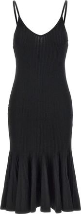 Khaite Black V-neck Dress