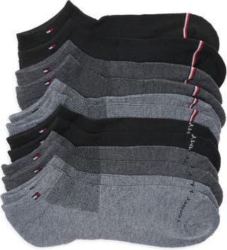 Tommy Hilfiger 6-Pack Terry No-Show Socks in Black Assorted at Nordstrom Rack