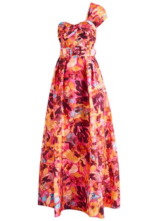 Rebecca Vallance Gardenia Floral-printed Moiré Gown - Pink - 16 (UK16 / XL)