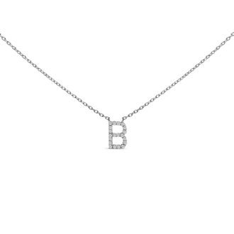 House of Brilliance 10K Gold Diamond Accent A-Z Block Initial Pendant Necklace