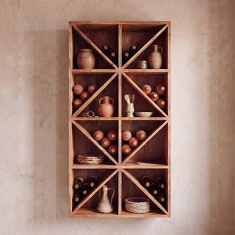 Maisons du monde Estanter&iacute;a de almacenaje para botellas de madera de mango