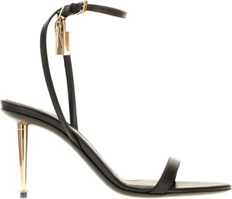 Tom Ford Schoenen, Dames, Zwart, 38 EU, Leer, Glanzend Lederen Padlock Pointy Naked Sandaal