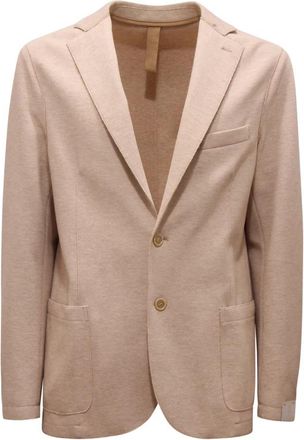 Eleventy Giaccia Sfoderata Cotton Blend Jacket - Heren - Blazers - Beige - L - Katoen - Jassen