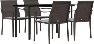 vidaXL Juego Comedor Jard&iacute;n 5 Piezas Y Cojines Rat&aacute;n Sint&eacute;tico Y Acero Vidaxl