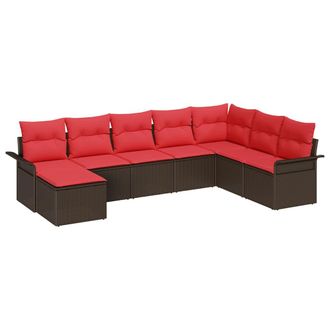 vidaXL Conjunto De Sof&aacute; De Jard&iacute;n Con Coj&iacute;n 8 Pcs Beige Polirat&aacute;n Vidaxl