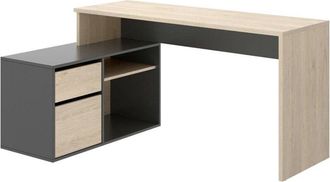 Dmora Scrivania Gardena, Scrittoio multiposizione da ufficio o cameretta, Tavolo da studio angolare multiuso, 139x92h75 cm, Bianco, con imballo rinforzato