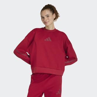 adidas Sweatshirt ADIDAS SPORTSWEAR W Z.N.E. SWT, Damen, Gr. XXL, active maroon, Obermaterial: 57% Polyester, 43% Baumwolle, normal, Rundhals, Sweatshirts Sw