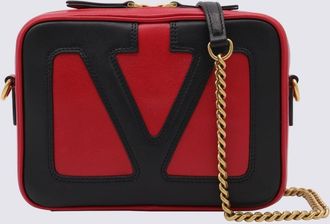 Valentino Garavani Red And Black Leather Crossbody Bag