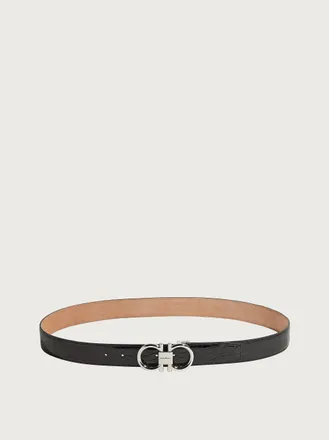 Ferragamo Men Adjustable Gancini belt Black