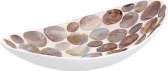 Wanderlust Deco Wanderlust Deco - Centro De Mesa De Madera Y Madreperla Marr&oacute;n 48x22x10h Cm