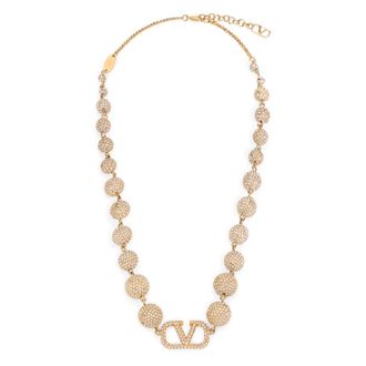 Valentino Garavani Accessoires, Dames, Geel, ONE Size, Lange Ketting met Strass-bol