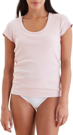 Papinelle Sleepwear Milla Ribbed Shelf Bra T-Shirt in Papinelle Pink at Nordstrom, Size Small