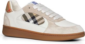 Burberry Mens Sneakers Terrace Dove Beige-Sand Beige Leather Multicolour Calf Trainers