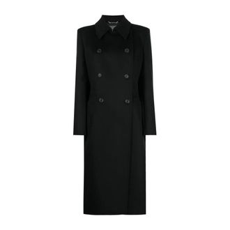 Alberta Ferretti Double-Breasted Coat - Dames - Mantel - Zwart - S - Jassen