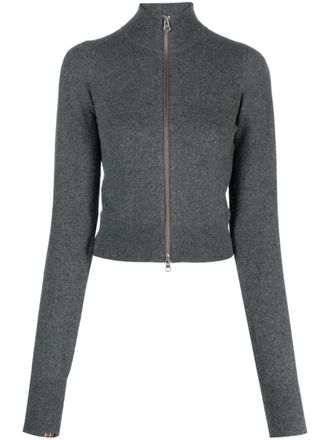 Extreme Cashmere N°302 Lemon zip-up high-neck cardigan - Grey