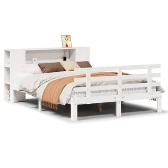 Berkfield Home Bookcase Bed without Mattress White 140x200cm Solid Wood Pine | Size: 140x200 cm