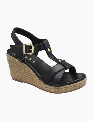 Ravel Womens Elling Womens Wedge Sandals - Black - Size: 5