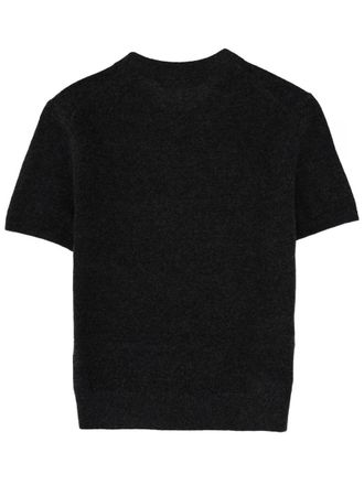 T Alexander Wang Logo-Embroidered Wool T-Shirt - Gray