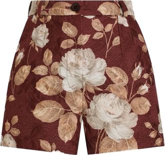 Dolce & Gabbana rose-print brocade shorts - women - Silk/Cotton/Viscose - 42 - Red