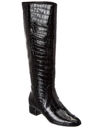 Veronica Beard Veronica Beard Cecile Croc-Embossed Leather Knee-High Boot