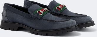 Gucci Mocasines de ante con Horsebit y Web