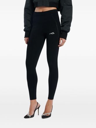 Balenciaga Ribbed Knit Leggings - Black