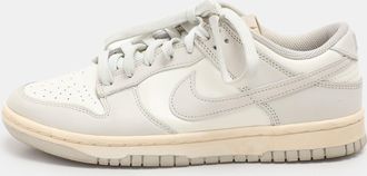 Nike Grey/white Leather sail Light Bone Dunk Low Top Sneakers