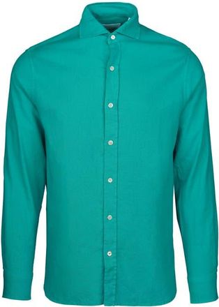 Swims Santorini Stretch Linen & Cotton Button-Up Shirt in Cerulean at Nordstrom, Size Xx-Large