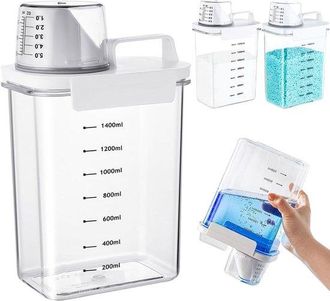 No Brand Dispensador De Detergente, Dispensador De Detergente Sellado De 1800 Ml Con Vaso Medidor, Caja De Almacenamiento De Detergente Para Ropa, Recipiente T