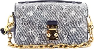 Louis Vuitton Pochette Metis Monoglam Jacquard Canvas East West shoulder bag - Blauw